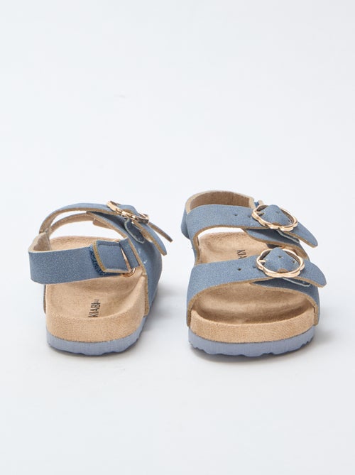 Platte sandalen met verstelbaar enkelbandje met klittenband - Kiabi