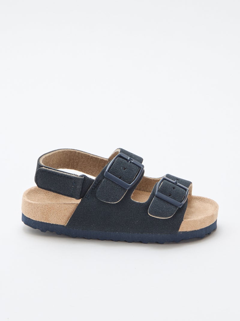 Platte sandalen van suèdine Blauw - Kiabi