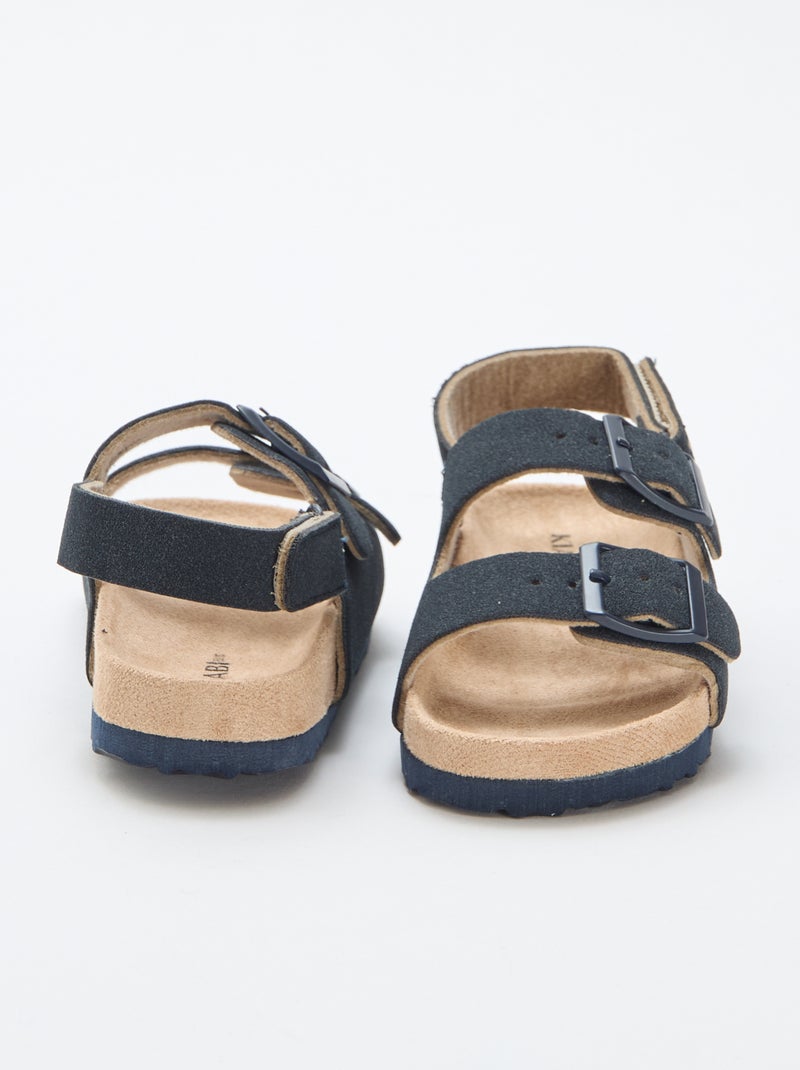 Platte sandalen van suèdine Blauw - Kiabi
