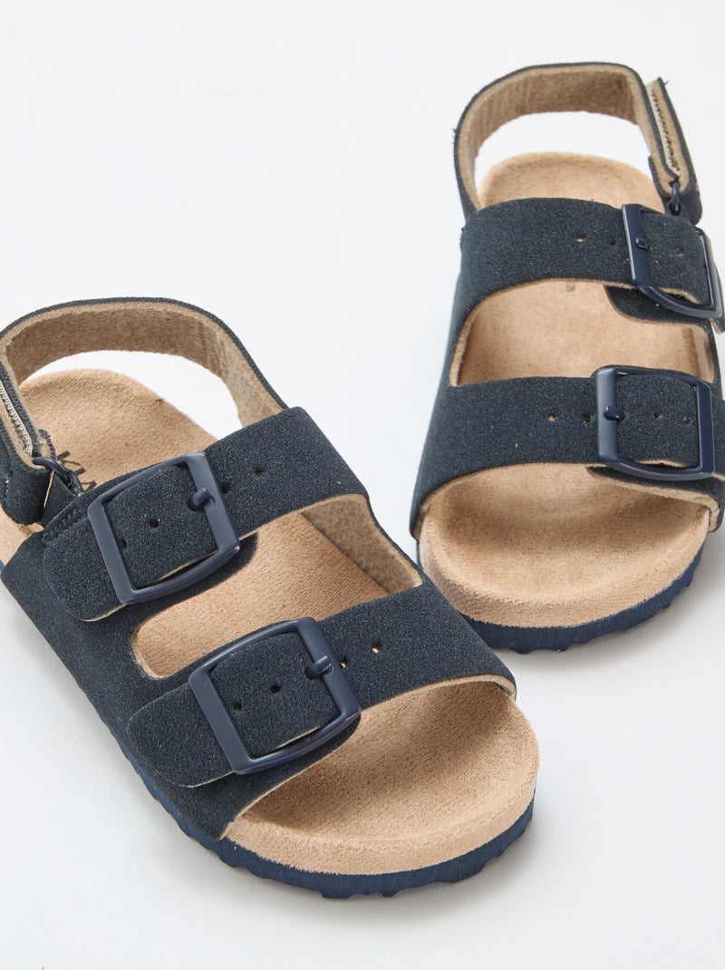 Platte sandalen van suèdine Blauw - Kiabi