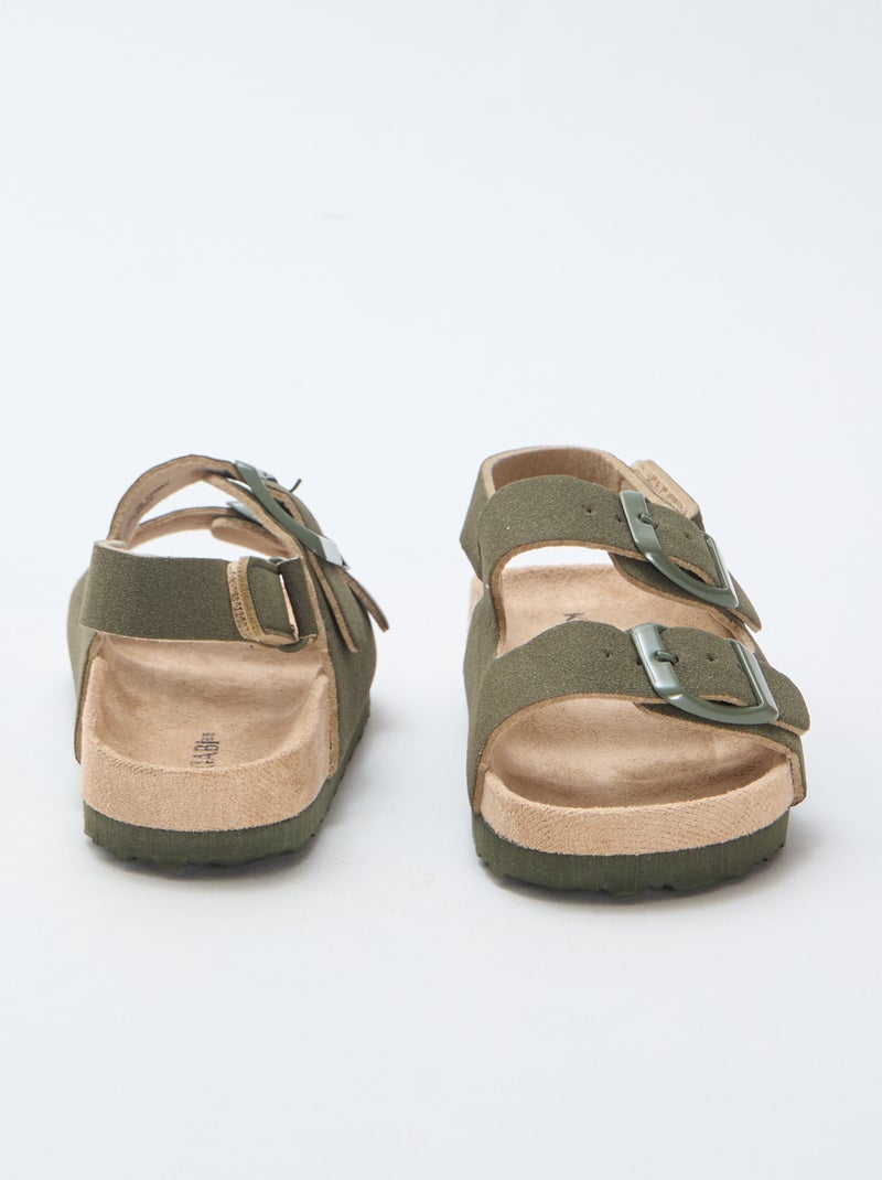 Platte sandalen van suedine Kaki - Kiabi
