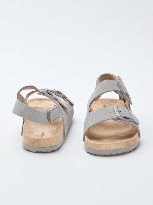 Platte sandalen van suedine met verstelbare bandjes - Kiabi