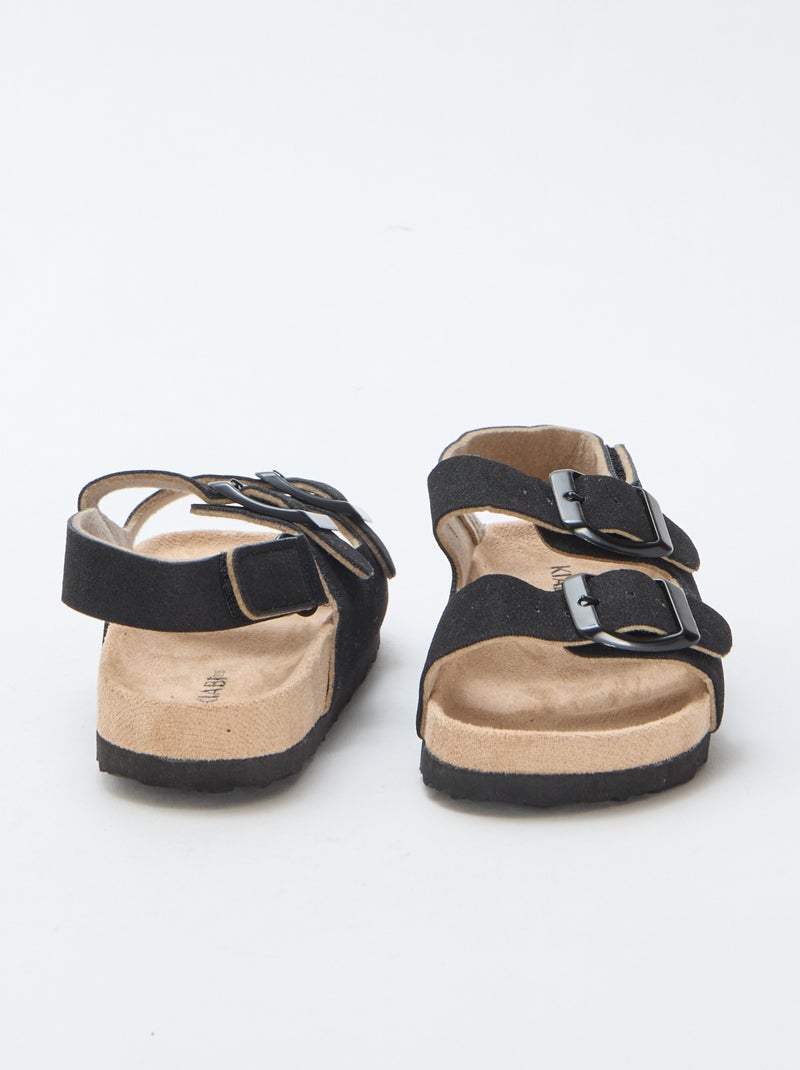 Platte sandalen van suedine Zwart - Kiabi