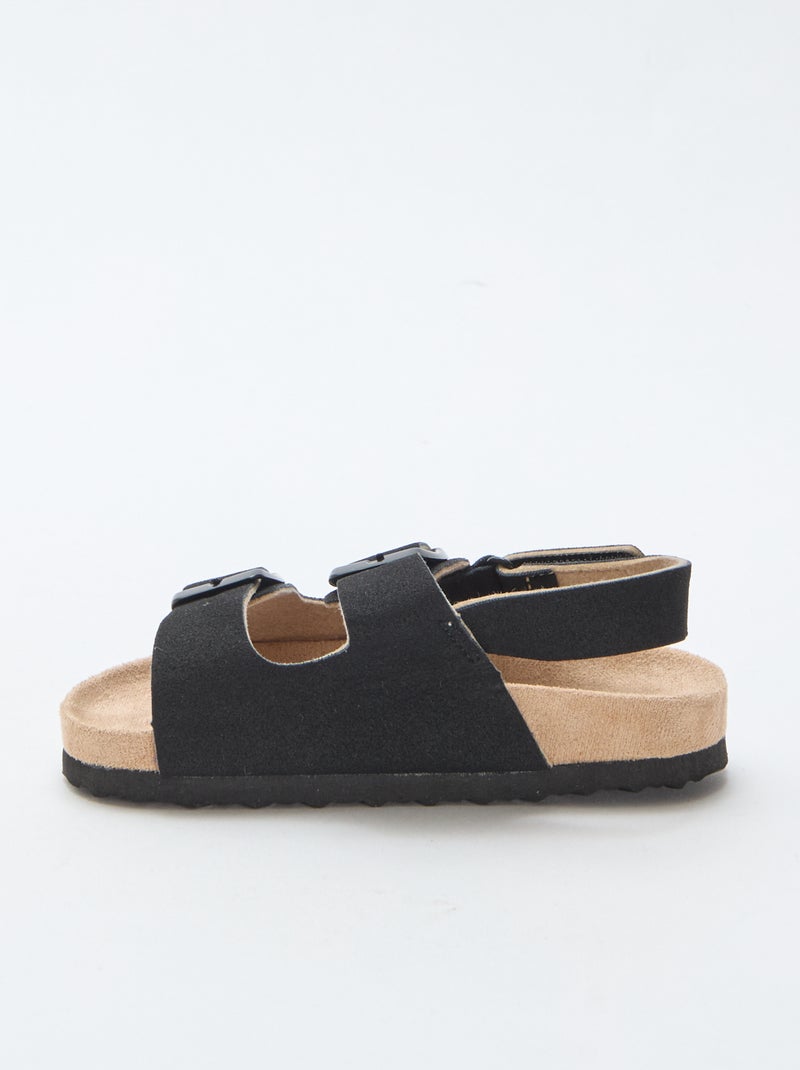 Platte sandalen van suedine Zwart - Kiabi