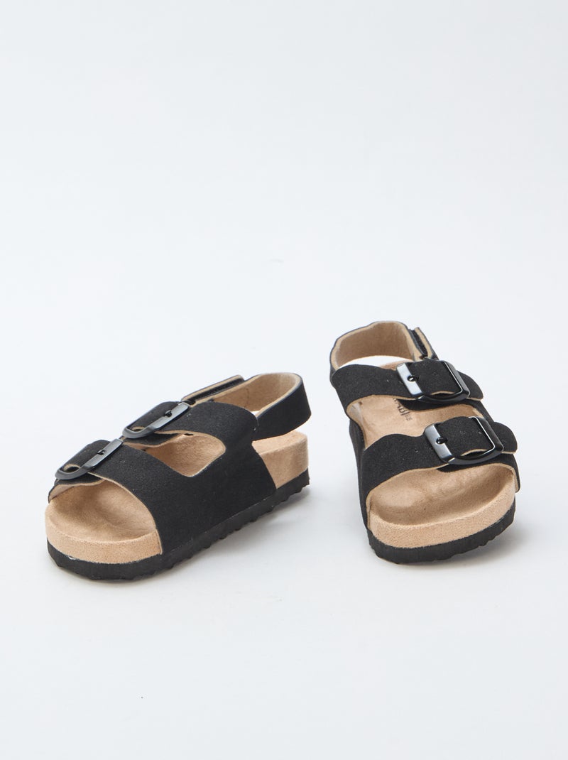 Platte sandalen van suedine Zwart - Kiabi