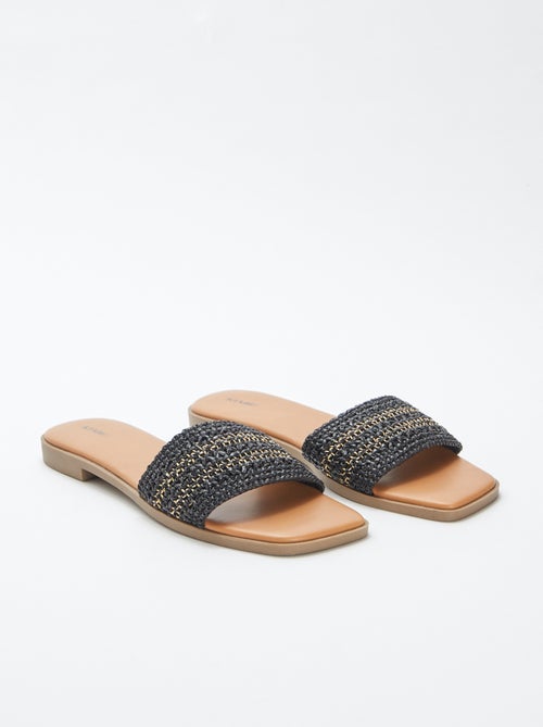 Platte slippers met strobandje - Kiabi