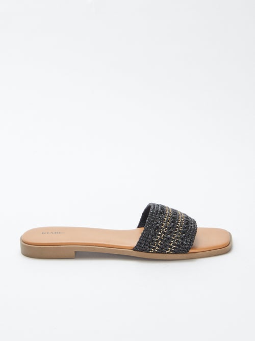 Platte slippers met strobandje - Kiabi
