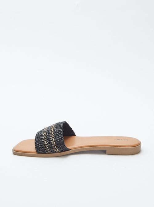 Platte slippers met strobandje - Kiabi
