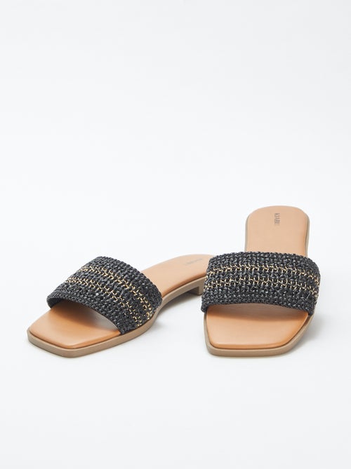 Platte slippers met strobandje - Kiabi