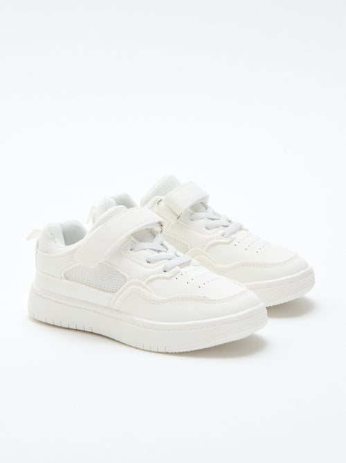 Platte sneaker met klittenband uni - Kiabi