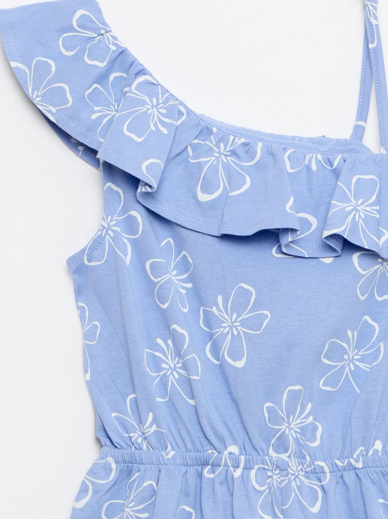 Playsuit met asymmetrische kraag Blauw - Kiabi