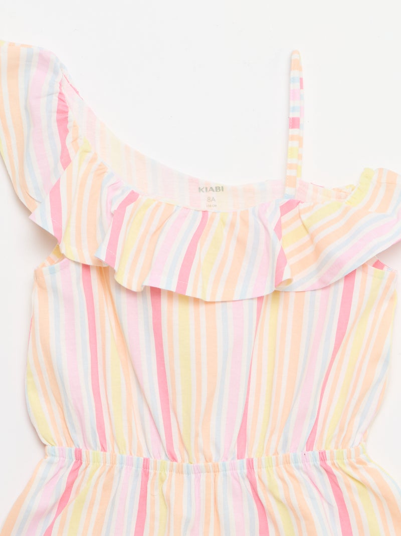 Playsuit met asymmetrische kraag Paars - Kiabi