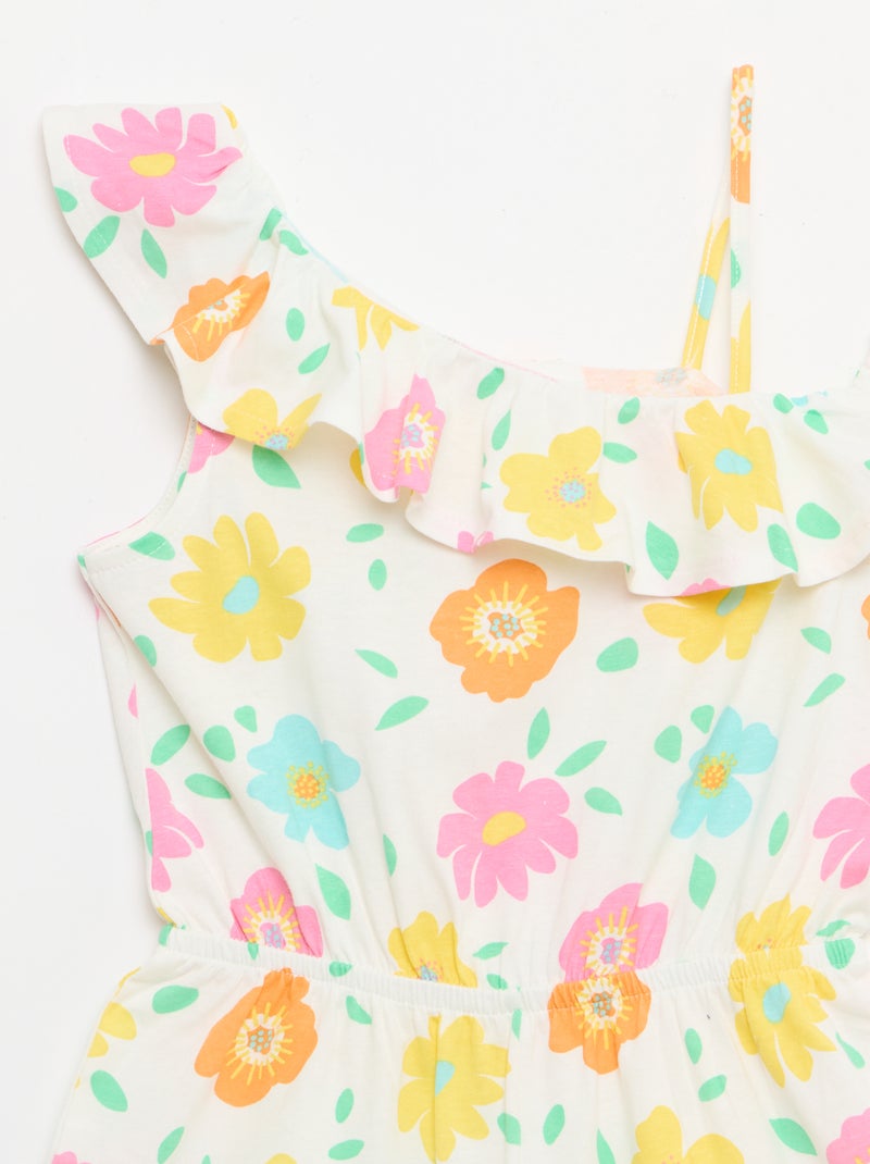 Playsuit met asymmetrische kraag Wit - Kiabi
