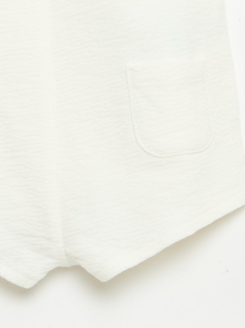 Playsuit van babyterry Wit - Kiabi