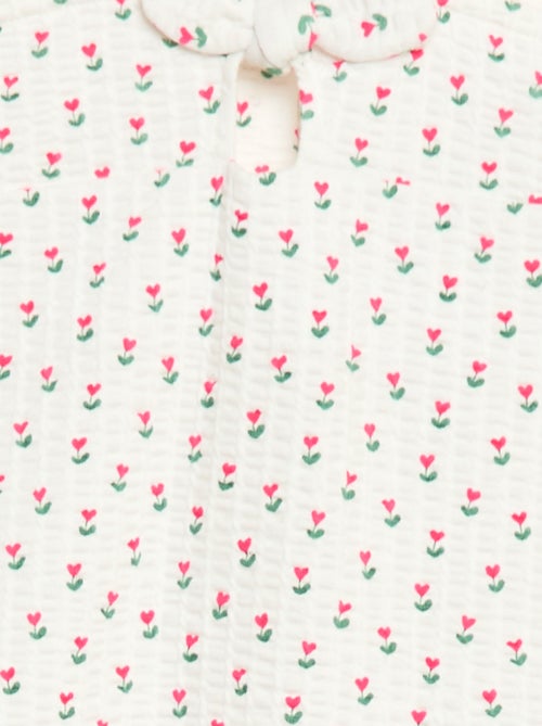 Playsuit van gewafelde stof met motief - Kiabi