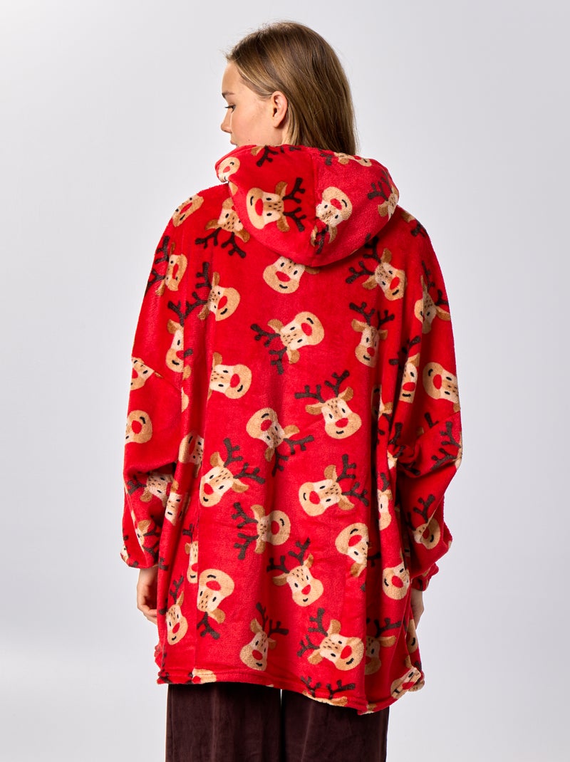 Pluche tricot hoodie 'Kerst' Rood - Kiabi