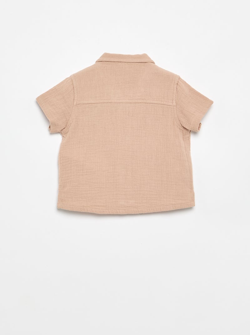 Plumetis blouse van katoengaas Bruin - Kiabi
