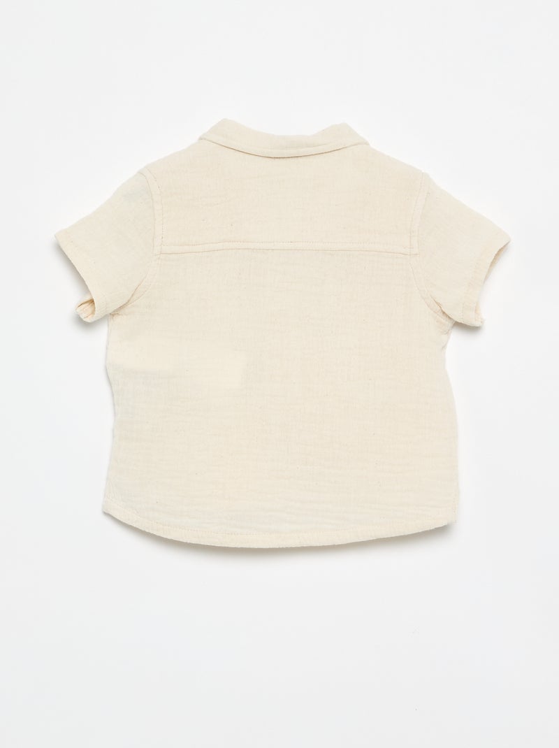 Plumetis blouse van katoengaas Wit - Kiabi