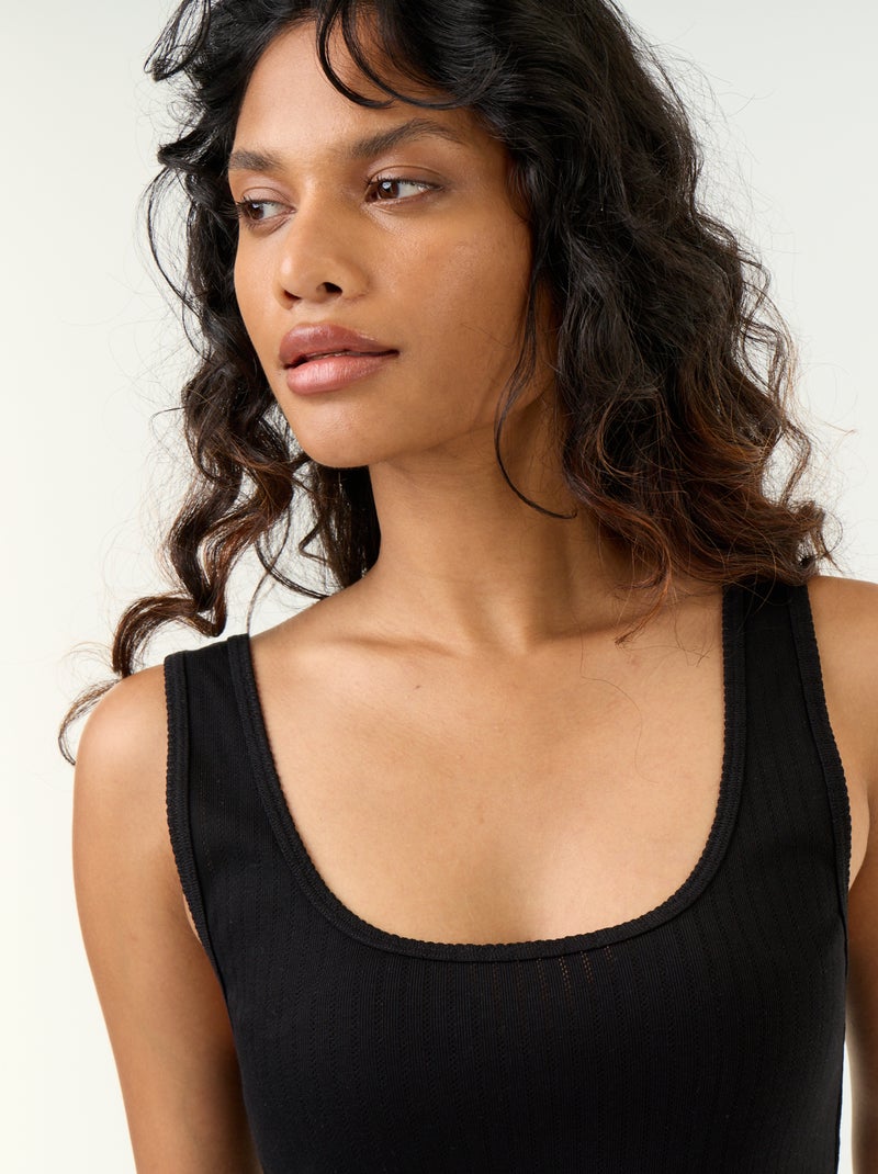 Pointelle-top Zwart - Kiabi
