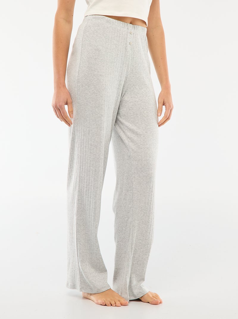 Pointelle tricot broek Grijs - Kiabi