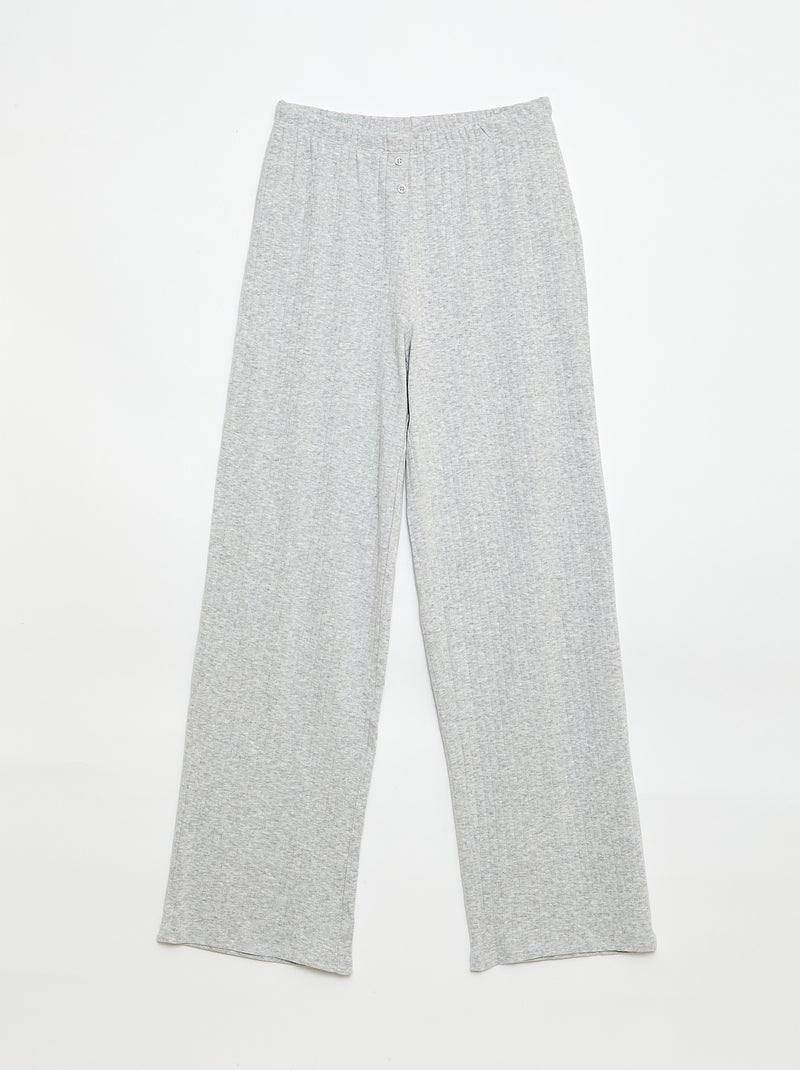 Pointelle tricot broek Grijs - Kiabi