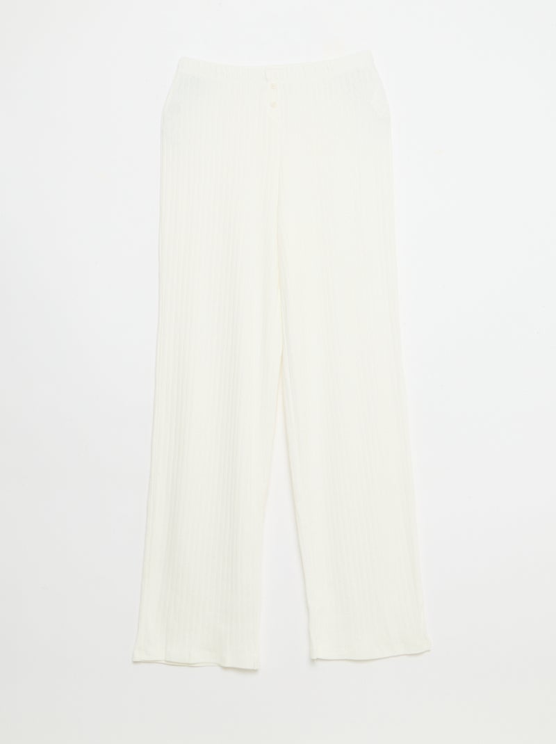 Pointelle tricot broek Wit - Kiabi