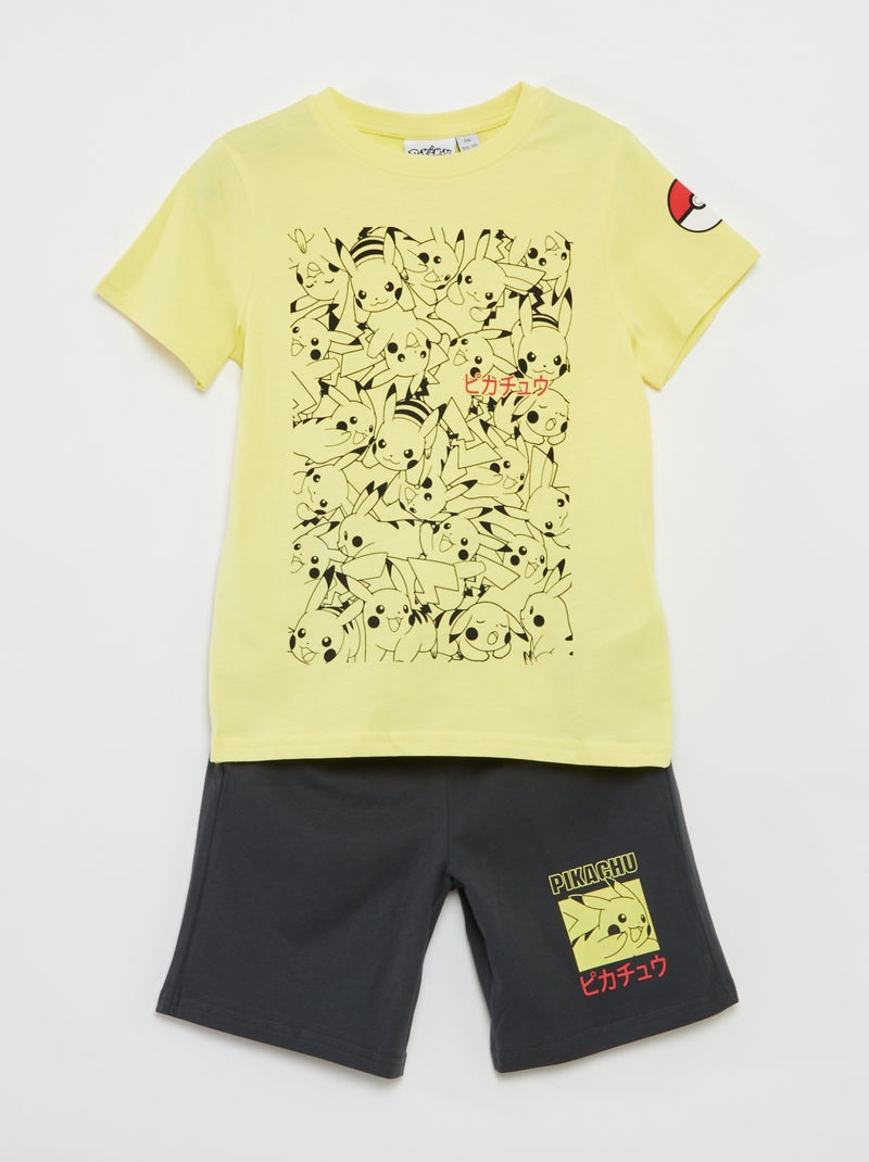 'Pokémon'-setje - T-shirt + short - 2-delig Geel - Kiabi