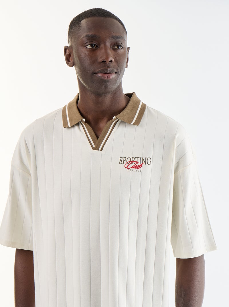 Polo Comfort fit-model met korte mouwen Biege - Kiabi