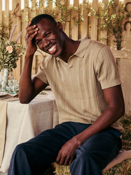 Polo in jerseytricot met tricot-effect - Kiabi