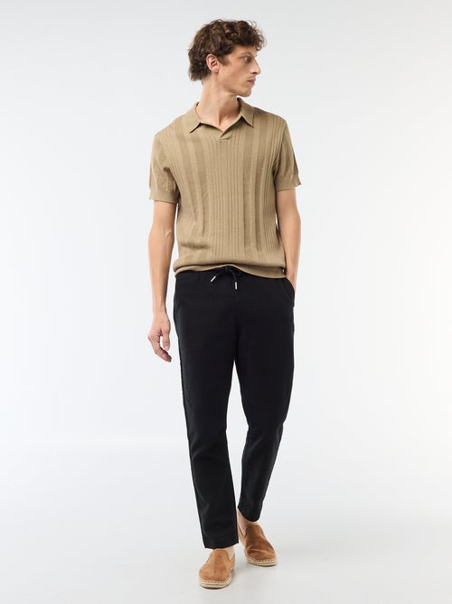 Polo in jerseytricot met tricot-effect - Kiabi