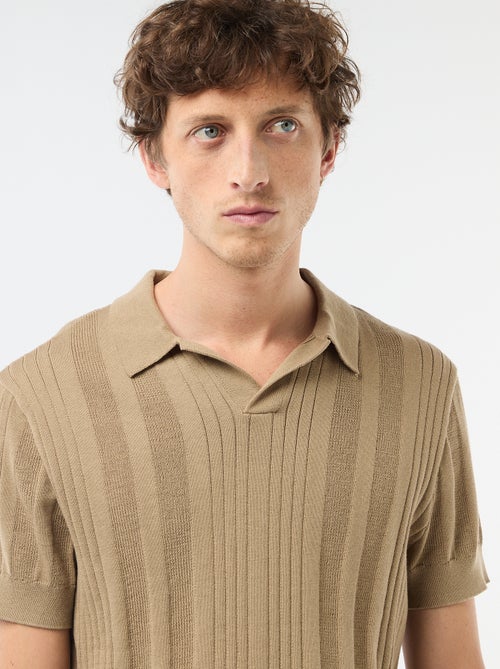Polo in jerseytricot met tricot-effect - Kiabi