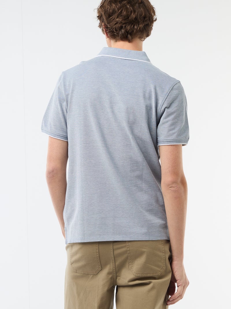 Polo met borduursel op de borst Blauw - Kiabi
