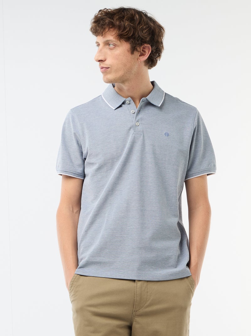 Polo met borduursel op de borst Blauw - Kiabi