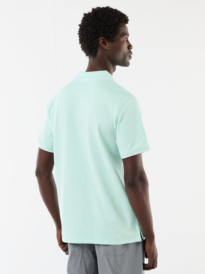 Polo met borduursel op de borst Groen - Kiabi