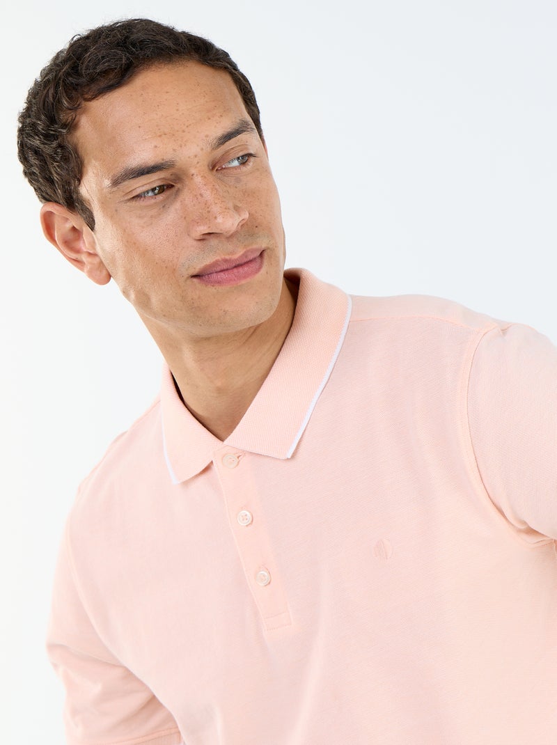 Polo met borduursel op de borst Oranje - Kiabi