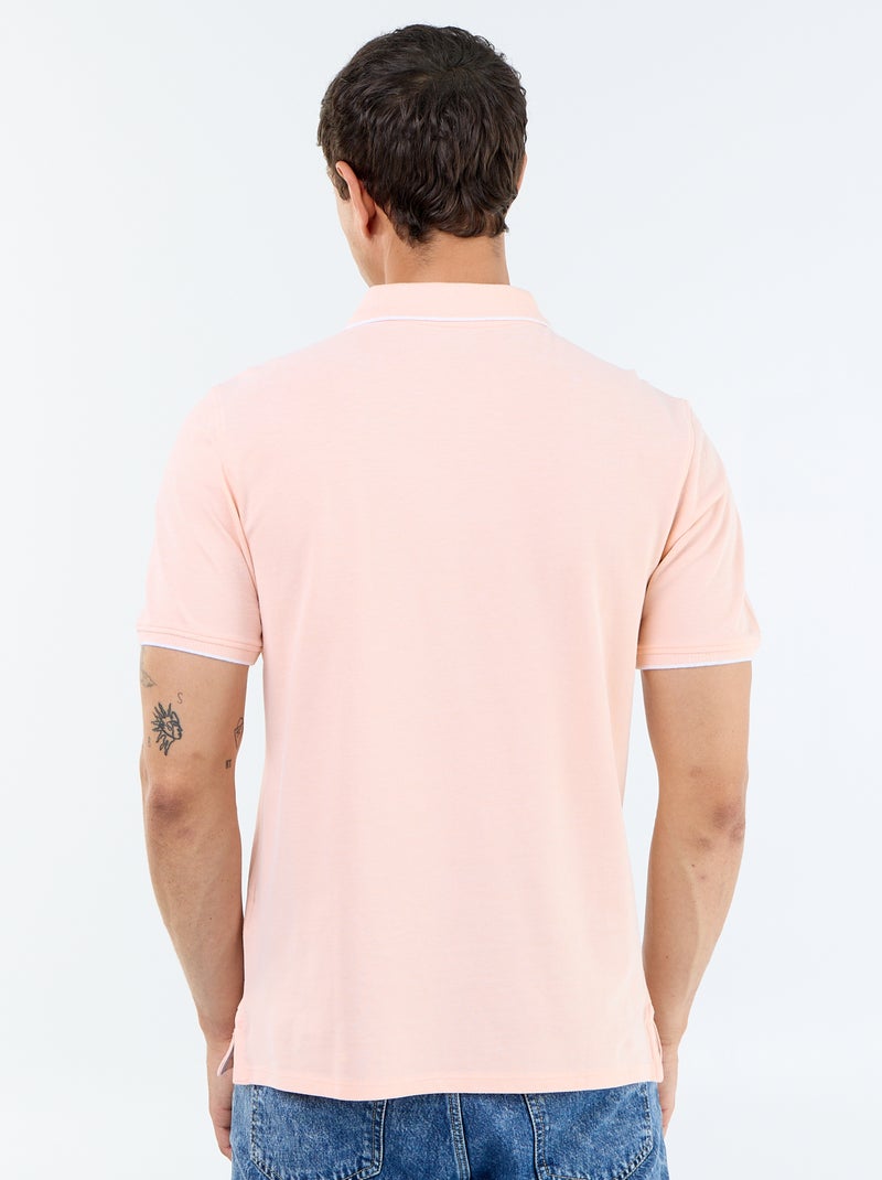 Polo met borduursel op de borst Oranje - Kiabi