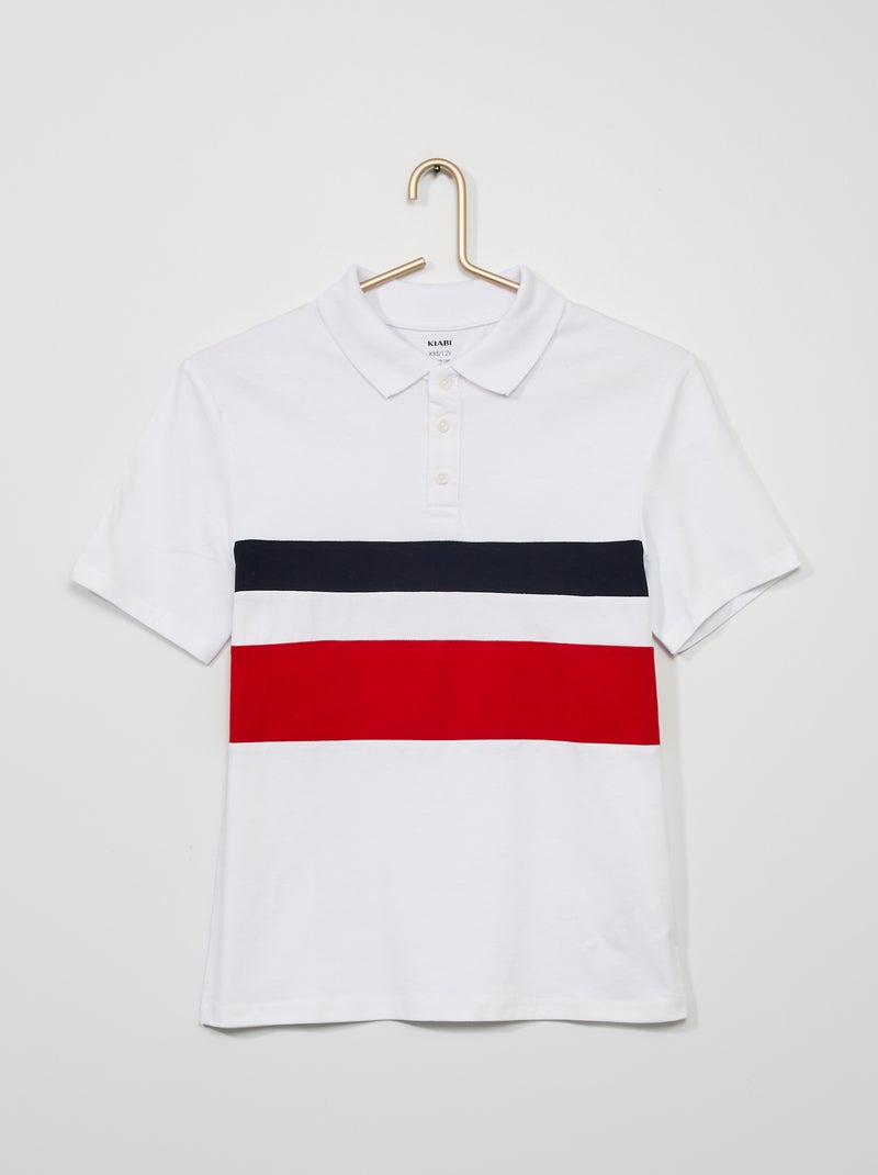 Polo met colorblock-patroon ROOD - Kiabi