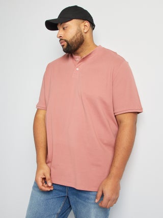 Polo met henleykraag en korte mouw