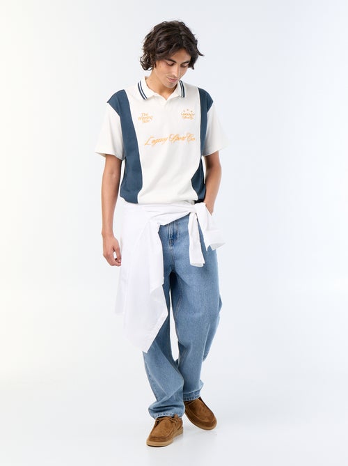 Polo met korte mouwen en borduursels - Kiabi