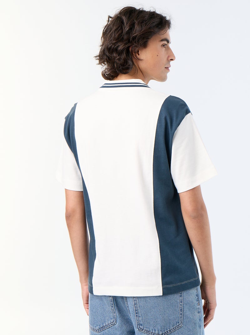 Polo met korte mouwen en borduursels Wit - Kiabi