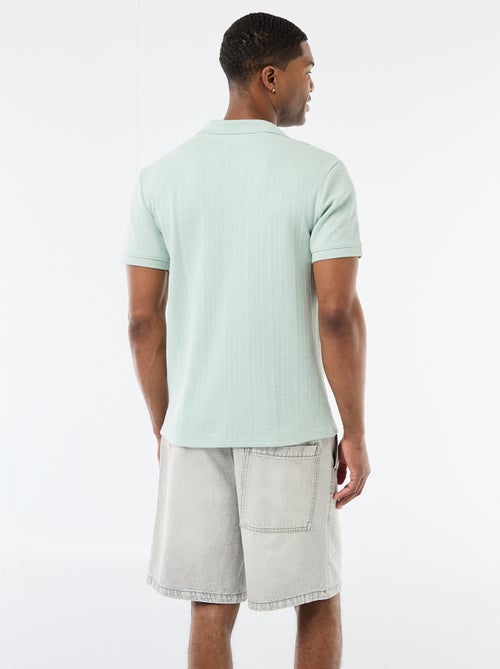 Polo met korte mouwen en gewafelde stof - Kiabi