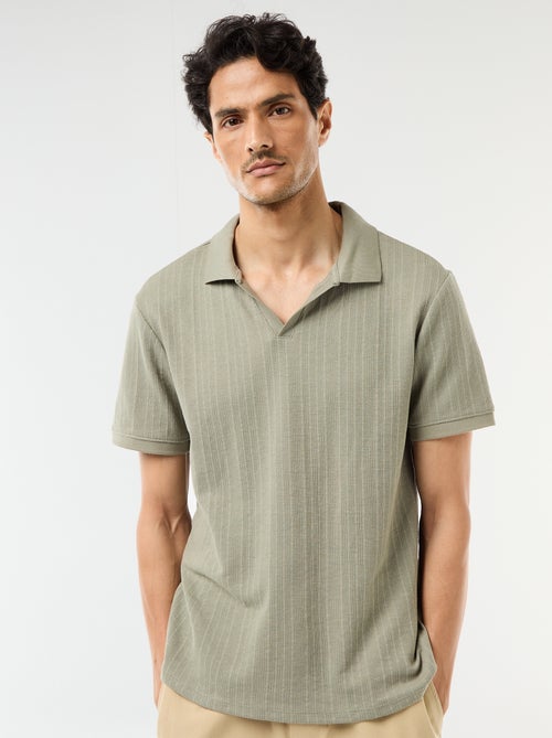 Polo met korte mouwen en gewafelde stof - Kiabi Polo met korte mouwen en gewafelde stof - Kiabi