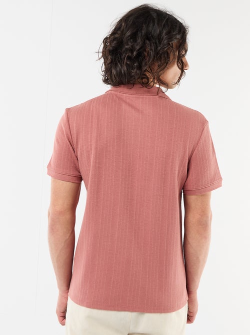 Polo met korte mouwen en gewafelde stof - Kiabi