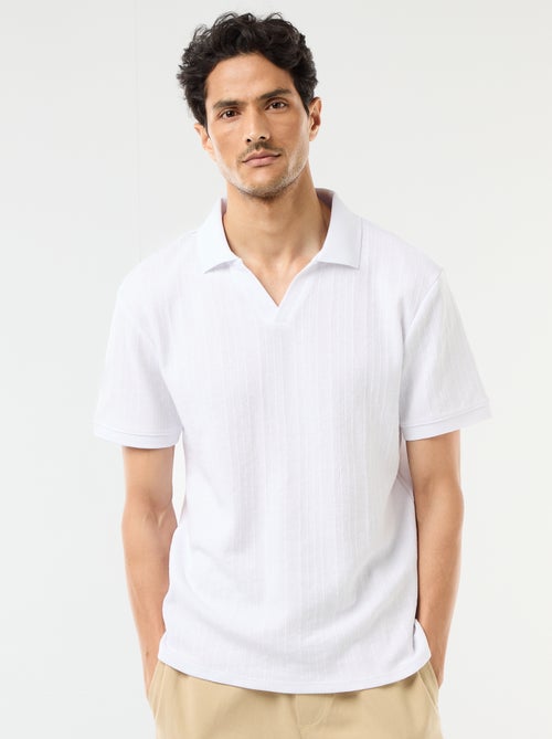 Polo met korte mouwen en gewafelde stof - Kiabi