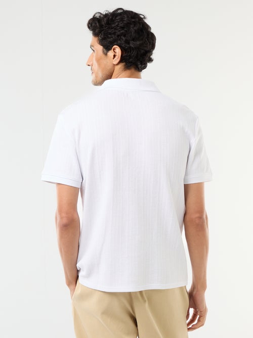 Polo met korte mouwen en gewafelde stof - Kiabi