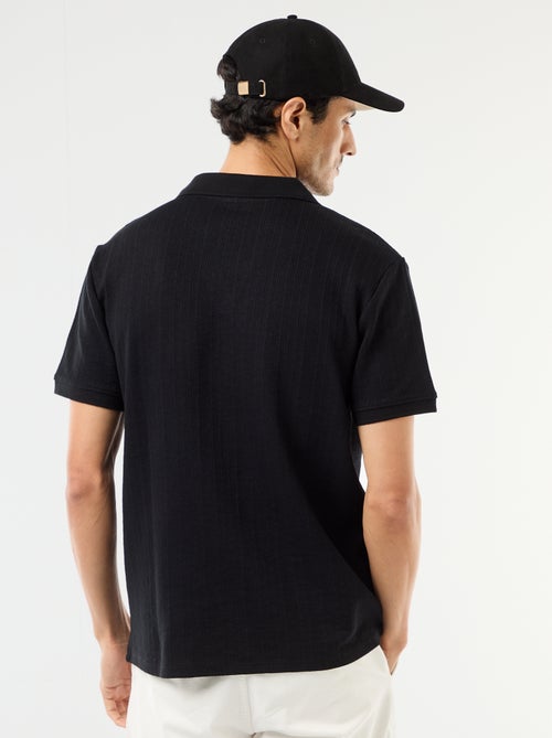 Polo met korte mouwen en gewafelde stof - Kiabi