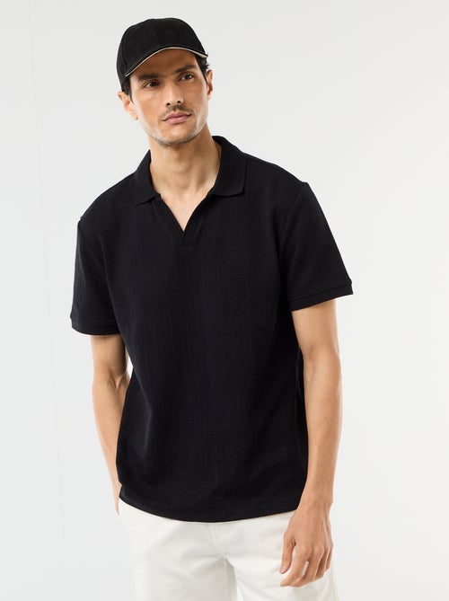 Polo met korte mouwen en gewafelde stof - Kiabi