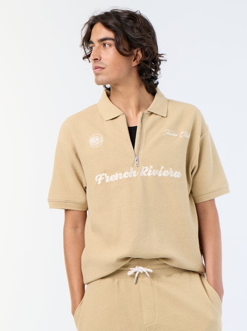 Polo met korte mouwen van fantasie stof - Kiabi