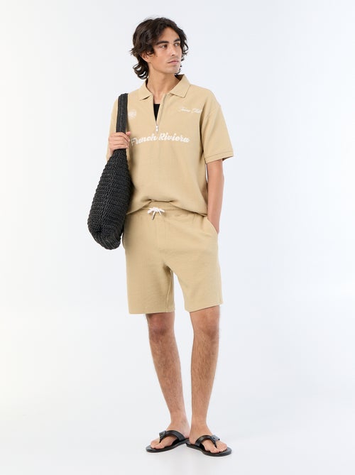 Polo met korte mouwen van fantasie stof - Kiabi