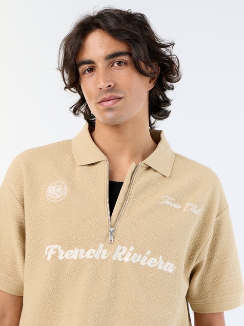 Polo met korte mouwen van fantasie stof - Kiabi
